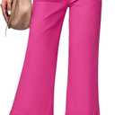 luvamia Wide Leg Jeans for Women Trendy High Waisted Flare Jeans Cropped Denim Pants Stretchy Baggy with Patch Pockets (X-Large, Hot Pink)
