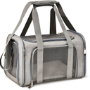 Henkelion Large Dog Cat Carriers Puppies Up To 25Lbs, Big Dog Carrier Soft Sided, Collapsible Travel Puppy Carrier - Large - Grey