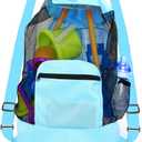 Beach toy bag，mesh backpack for beach，Beach Vacation Essentials,Shell Collecting Bag Shelling Tools,Beach Must Haves Sand Box Toys Seashell Bags，Waterproof Swim Mesh Beach Bag（1PCS blue）, Mini/Compact