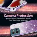 Fofvccv Glitter Case for Moto G 5G 2025 / Moto G Play 4G 2025, Bling Floral Clear Soft TPU Phone Cover with Crossbody Strap & Wrist Lanyard Girls Women for Moto G 5G/G Play 4G 2025 - YSS Purple