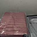 COOLIFE Expandable Suitcase PC ABS TSA Luggage Lock Spinner Carry on (wine red, 3 piece set)