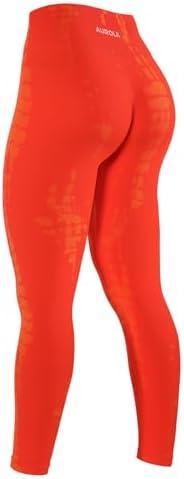 AUROLA Serpent Snake Seamless Scrunch Workout Leggings for Women,Girls Squat Proof Ribbed Thick Active Gym Pants XS