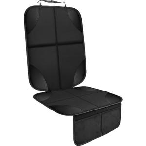 EcoNour Car Seat Protector 1 Pack, 600D Waterproof Non-Slip Seat Mat with Extra Thick Padding & Mesh Storage Pocket, Under Baby Car Seat or Pet, Protects Upholstery from Dirt & Damage
