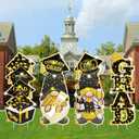 Bencailor 4 Pcs Graduation Yard Signs Class of 2025 Graduation Outdoor Decoration Large Black and Gold Congrats Grad Yard Signs with Stakes Congratulations Graduate Lawn for High School Party Supplies