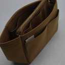 ZTUJO Purse Organizer Insert, Felt Bag Organizer with Metal Zipper, Handbag & Tote Shaper, For Speedy Neverfull Tote, 7 Sizes (Large, Light Coffee)