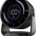 Desk Fan, Turbo Table Fan for Bedroom, 100-Speed Digital Display, Low Noise, 105 Adjustable Tilt, 7.5-inch, Rechargeable Battery, Wall-Mouted Design for Home, Office, Travel Dark Black