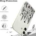 LSL Case for iPhone 16 Plus Black Floral Pattern Print Design Soft TPU Full Camera Lens Anti-Drop Anti-Scratch Shockproof Protective Slim Flower Wihte Cover for Women Girls