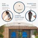 6.5' x 10' Rectangular Patio Umbrella Large Outdoor Market Umbrella w/UV Protection, Push Button Tilt and Crank Lift, Rectangle Table Umbrella for Garden, Deck, Pool, Patio, Beige