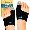 ONERVA 2PC Bunion Corrector for Women & Men  Toe Straightener Socks for Hallux Valgus, Pain Relief, Non-Slip, Breathable, Day & Night Use, Washable, L/R Foot Set (Medium/Large - Mens 8.5+/ Womens 10.5+)