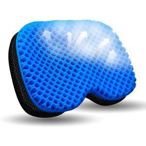 NEW-Vi Anti-Slip Kayak Seat Cushion - Waterproof Thicken Gel Boat Kayak Canoe Rowing Stadium Pad for Sit in Kayak Chair Kayak Accessories Equipment Gear for Fishing Kayak (Blue)
