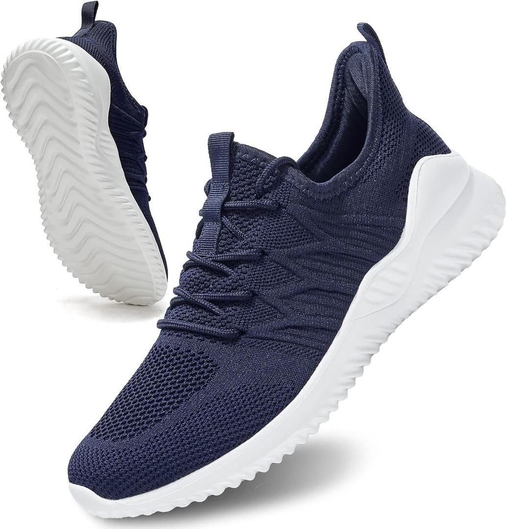 Mens Slip On Running Shoes Athletic Walking Trainers Lightweight Breathable Mesh Tennis Sneakers (Size 40)