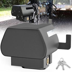 Trailer Hitch Lock, Heavy-Duty Anti-Theft Trailer Coupler Lock, for 2" and 2-5/16" Couplers, Ultra-Thick Steel with Pry-Resistant and Rust-Resistant Brass Lock Core Protection Trailer Safety