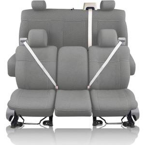 Heavy-Duty Knit Fabric Custom Front & Rear Bench Seat Covers for Ford F150 XLT Super Cab 2004 2005 2006 2007 2008, Easy to Install & Clean - Gray