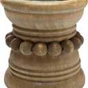 dwellington Farmhouse Rustic Wood Pillar Candle Holder for Pillar Candles, Decorative Beaded Candlestick Holder Stand for Home Dcor, Gifts, Wedding (Natural)