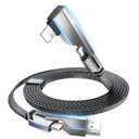 SHEZI 4-in-1 [Upgraded] USB C Cable 10FT Compatible with Lightning Cable 90 Degree, Long Fast Charging Flat Nylon Braided for iPhone 16/15 Charger Cord, Multi Charging Combo with L/USB C/USB A Ports