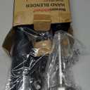 Bonsenkitchen Hand Blender, Immersion Blender with 2 Mixing Speed, Electric Handheld Mixer Portable Stick Mixer with Stainless Steel Blades for Soup, Smoothie, Puree, Baby Food (Single, Black)