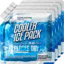 Everlasting Ice RX Reusable Ice Packs for Cooler (4 Pack) Up to 48 Hours Freezer Packs for Coolers and Lunch Boxes | 10 x 10 in | Cooler Ice Packs for Camping, Fishing, Beach, Road Trips