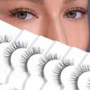 Wispy Cat Eye Lashes False Eyelashes Natural 10mm Short Lash Pack Soft Strip Eyelash 3D Volume C Curl Natural Eyelashes 7 Pair Siligli Lashes