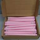 Funtery 48 Pcs Flameless LED Taper Candles Battery Operated Candles Bulk Realistic LED Candlesticks Flickering for Wedding Church Graduation Party Home Decor(Pink,Classic Style)