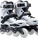 Inline Skates, High Performance Roller Skates with Washable Lining for Men Women Adult Beginners (US Men 6/Women 7, White)