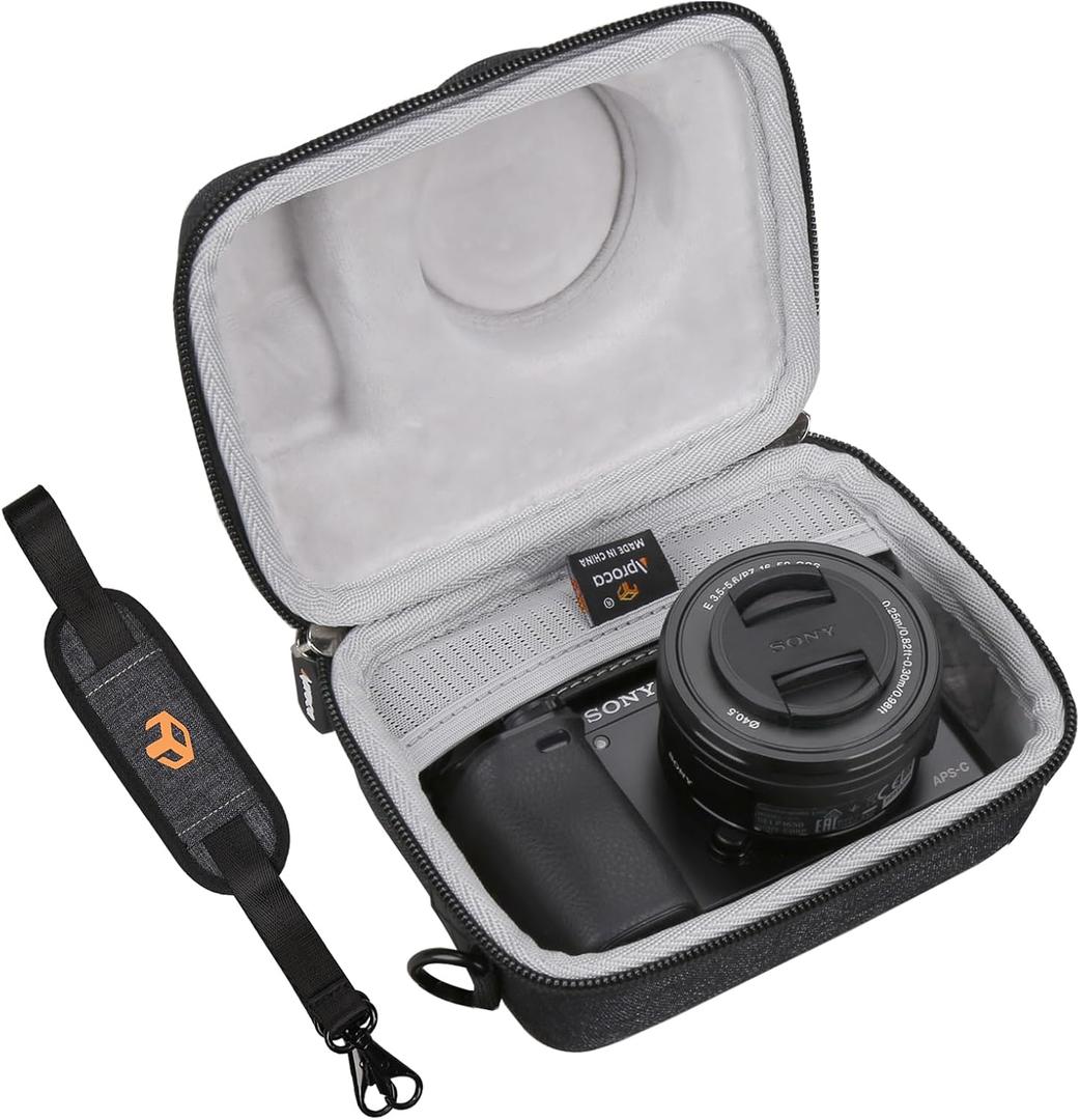 Aproca Portable Hard Protective Case, for Sony Alpha a6000 / a6100 / a6400 / a6600 Mirrorless Digital Camera (Dark Gray-Upgraded Version)