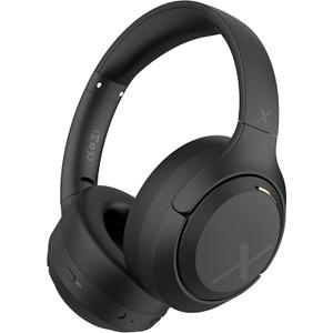 Riwbox Hybrid Active Noise Cancelling Headphones, Wireless Bluetooth Headset Over Ear, 60H Playtime, High-Fidelity, Foldable, Comfort&Immersion for Work/Commuting (Black)