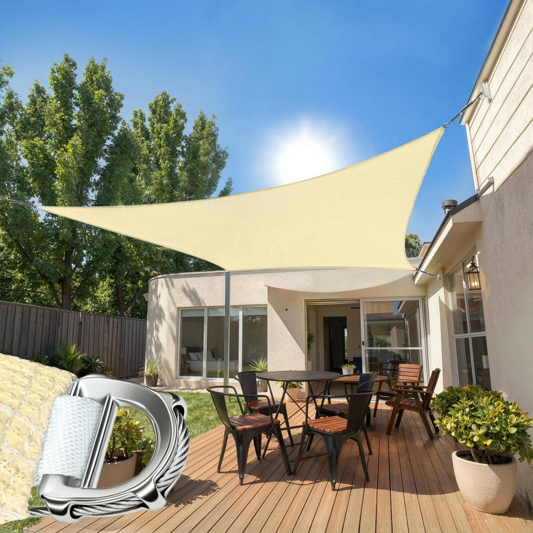 Shadewiz 20' x 24' Brown Sun Shade Sail – Heavy-Duty Reinforced Rectangle Canopy (1620), UV-Blocking 260 GSM Fabric, Built for Strength, Style & Longevity