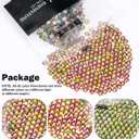 2 x Novani Hotfix Rhinestones,Rainbow Glass Round Glitter Crystals Sparkly Gems for Crafts Clothes Shoes Bag DIY Decoration (SS20/4.8MM/1440pcs)