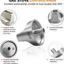 (5Pcs) W11239985 Gas Stove Knobs Replacements Compatible with Whirlpool WFG525S0HZ1 WFG550S0HZ1 WFG525S0HZ0 WFG525S0JV0 WFG535S0JV1, Range Oven Knob Replace Part PD00061875 AP6333411 W10850015