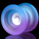 MAGICYOYO H01 Professional Finger Spin Tricks Yoyo Unresponsive Yo Yo Dual Purpose Use with Responsive Bearing Kit, Yo-yo Storage Bag,12 Replacement Strings (Blue Purple)