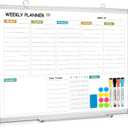 Weekly Dry Erase Calendar Whiteboard for Wall, 24" x 18" Planner