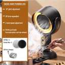 PuffHide Indoor Purifier Fan, Portable Smoke Fan with Adjustable Angle & Washable Filter, Compact Exhaust Fan for Indoor Use, BBQ & Hot Pot (Black-Gold)