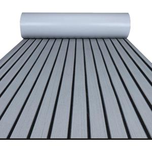 FOCEAN Boat Flooring EVA Foam Boat Decking Faux Teak Marine Flooring Marine Mat Sheet for Motorboat RV Yacht Kayak Surfboard, 94.5''x 47.2'', Grey with Black Lines