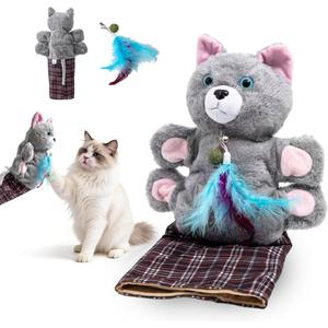 Cat Wrestling Glove  Interactive Cat Puppet Toy with Protective Sleeve for Arm Scratch Protection, Cat Toys Interactive for Indoor Cats