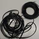 25FT Telephone Extension Cord Cable, Landline Phone Line Wire with RJ11 6P4C Plugs, Includes Cable Clips - Black - 2 Pack