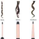 Curling Iron Wand Set, Curling Wand 3 in 1 Hair Curling Wands Interchangeable Ceramic 0.35-1.25inch Barrel Hair Curler, with Heat Resistant Glove