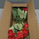 TURNMEON 40 Heads Fake Roses Artificial Flowers for Outdoors Summer Decor, 4 Bouquets UV Resistant Fake Flower Bouquet Faux Silk Roses for Wedding Birthday Party Home Mother's Day Cemetery Decor(Red)