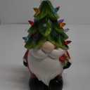 Wonder Solar Ceramic Christmas Tree 12.5in Hand-Painted Gnomes Ceramic Christmas Tree with Lights Tabletop Christmas Decor for Holiday Indoor Decorations