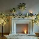 LITBLOOM Lighted Eucalyptus Tree 4FT 160 Fairy Lights, Artificial Plant Tree with Lights for Indoor Outdoor Home Wedding Room Decoration