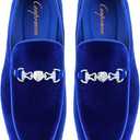 Cenprmon Men's Velvet Loafers, Various Colors, Suede Tuxedo Dress Shoes, Luxury Smoking Shoes, Party, Prom, Wedding, Comfortable Lightweight Shoes, 7.5