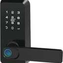 GOLDENKEY Biometric Fingerprint Door Lock with Handle, Digital Keyless Door Lock with Touchscreen Keypad&Passcode