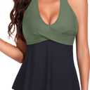 Women's Halter Tankini Tops - 2025 Flow Swim Tops V-Neck Bathing Suit Loose Fit No Bottom, Size XXL