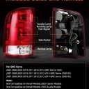 OKLPF Rear Brake Tail Light Compatible With 2007-2014 GMC Sierra 1500 2500HD 3500HD Replace 25958484 25958485,Replace Red Taillight Assembly,Included Bulbs and Harness,Driver and Passenger Side