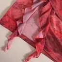 Women Sexy Sheer Halterneck Mini Dress Hollow Out Colourful Mesh Floral Dress for Beach Party Night (Red, S)