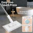 Snap Grip Mini Mop - Zero Touch No Wash Lazy Mop, Compatible with Swiffer & Face Towels, Adjustable for Wet/Dry Floors, Tile, Hardwood, Corners (5 Reusable Cloths)