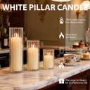 36 Pack White Pillar Candles + 36 Pack Vertical Ribbed Clear Glass Cylinder Holders, Hurricane Candle Shades for Wedding, Home, Party Table Centerpieces Decor