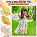 Waterproof Bracelet Compatible with AirTag for Kids (2 Pack), Protective Case GPS Tracker Holder for Child with Full Coverage Hidden Design, Soft Silicone Anti-Lost Wristband Cover for Toddler YPPW (Yellow Pink+ Pink White)