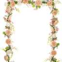 6 Ft Artificial Peony Garland with Mixed Peony Flowers and Green Leaves for Wedding Dining Table Home Party Decor (Champagne)