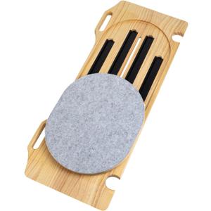 Sliding Transfer Board, Wooden Conveyor Board with Stainless Steel Track Pulley Turntable, Turntable Can Rotate 360 Degrees, Bearing Up to 500 Pounds, Suitable for Wheelchair Users