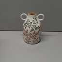 Vintage Green Ceramic Vase, Mid Century Modern Striped Small Vases for Flower&Pampas Grass Centerpiece, Green White Checkered Vase for Dining Table Kitchen Tabletop Minimalist Decorative